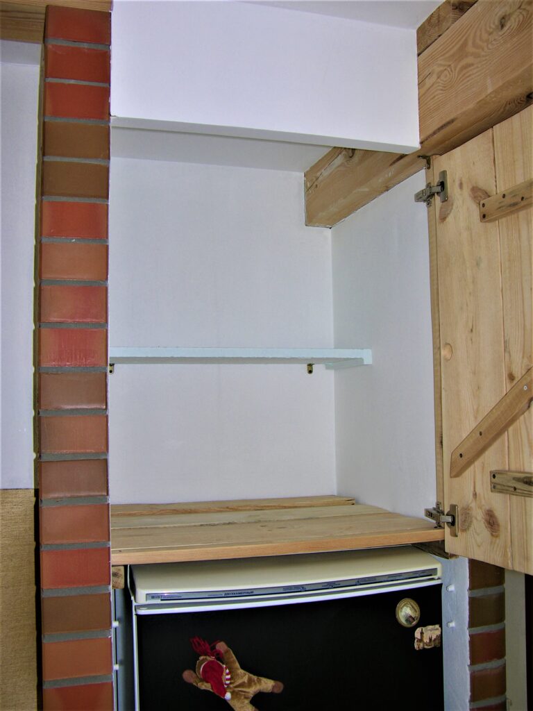Above Fridge Space with two shelves