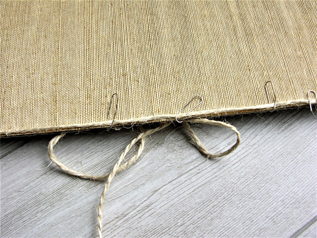 Flaxen Thread Glued to the Cardboard Basket Drawer Front