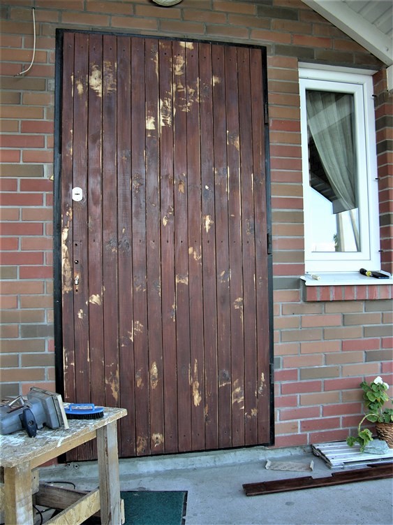 Sanding the Front Door