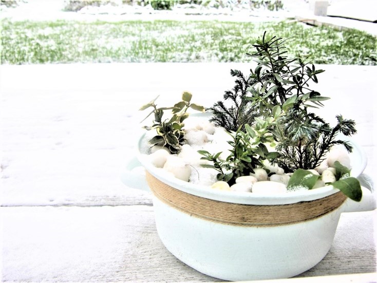 Upcycled Winter Pot