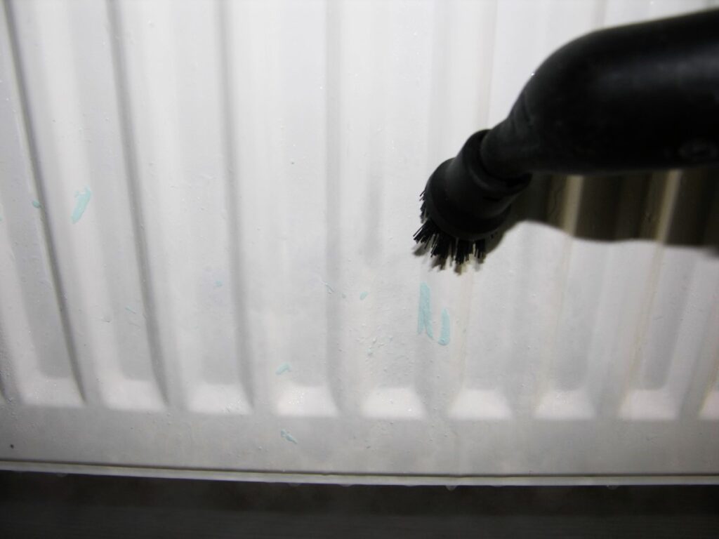 Removing paint with a steam cleaner