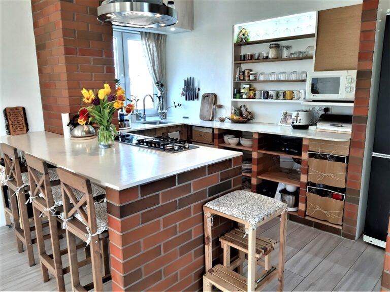 DIY brick kitchen