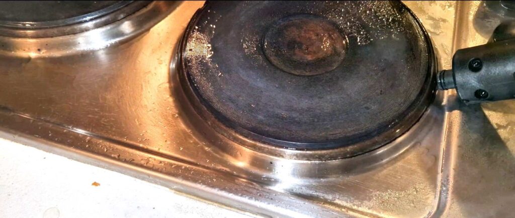 Another steam blast on stubborn spots